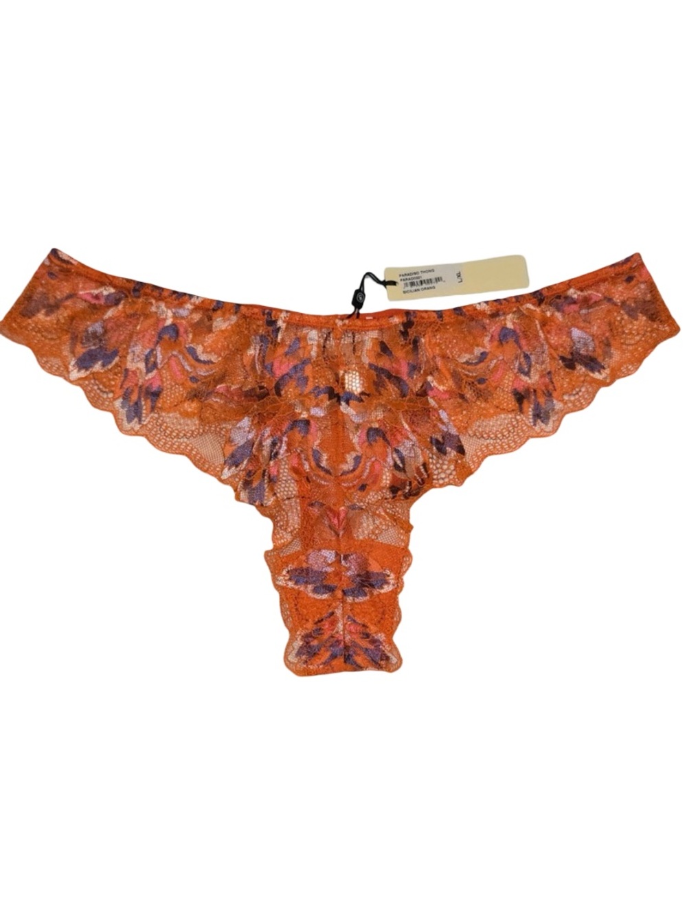 Cosabella Paradiso Lace Thong in Sicilian Orange L/XL NWT